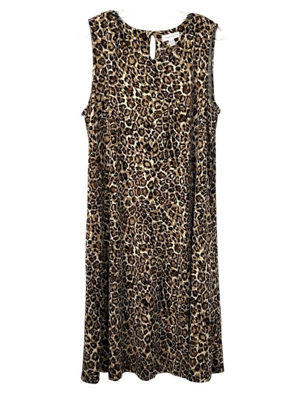 Susan Graver Women's Dress Liquid knit Leopard Animal Print Resortwear Size 2X